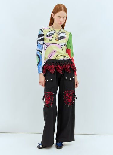 Chopova Lowena Fitted Printed Jersey Top Multicolour cho0258004