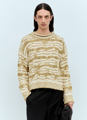 Bottega Veneta Distorted Stripe Knit Sweater White bov0157010
