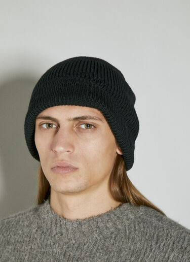 Our Legacy Wool Knit Beanie Hat Black our0354010