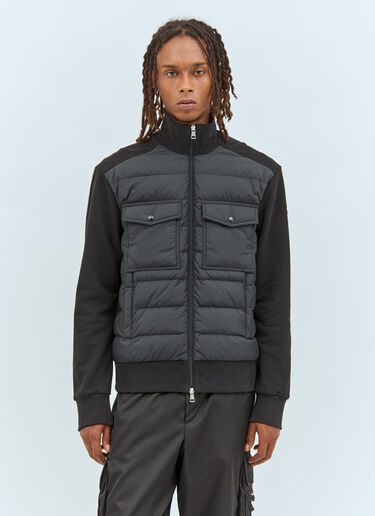 Moncler パデッド ジップアップ カーディガン ブラック mon0158024