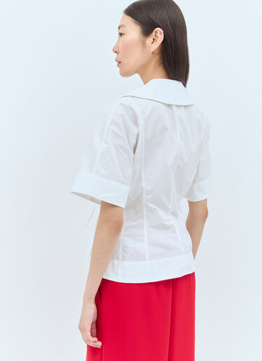 GANNI Poplin Wrap Blouse White gan0257011