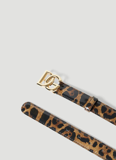 Dolce & Gabbana Kim Logo Plaque Belt Brown dol0252023