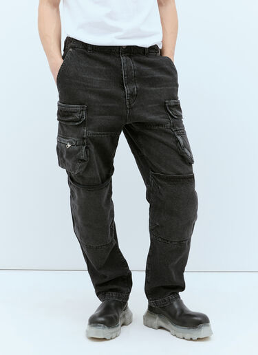 Diesel Men's D-Fish-S Cargo Jeans in Black