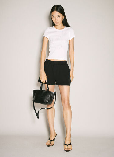 Alexander Wang Crystal-Embellished Fitted T-Shirt White awg0257002