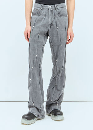 Moncler Multi Rivet Jeans White mon0157001