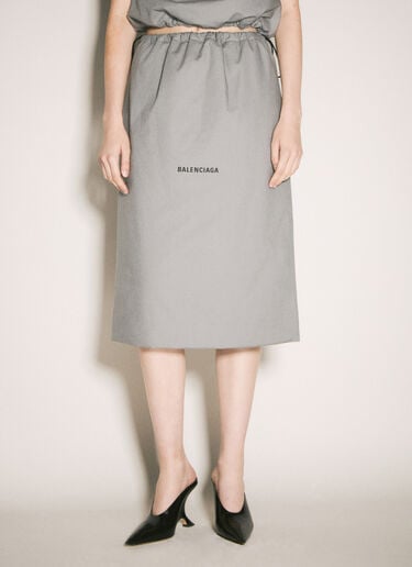 Balenciaga Shoe Bag Midi Skirt Grey bal0258003