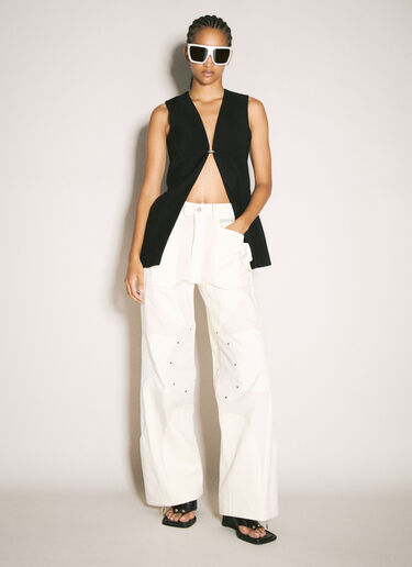 Mugler Technical Panelled Pants White mug0358001