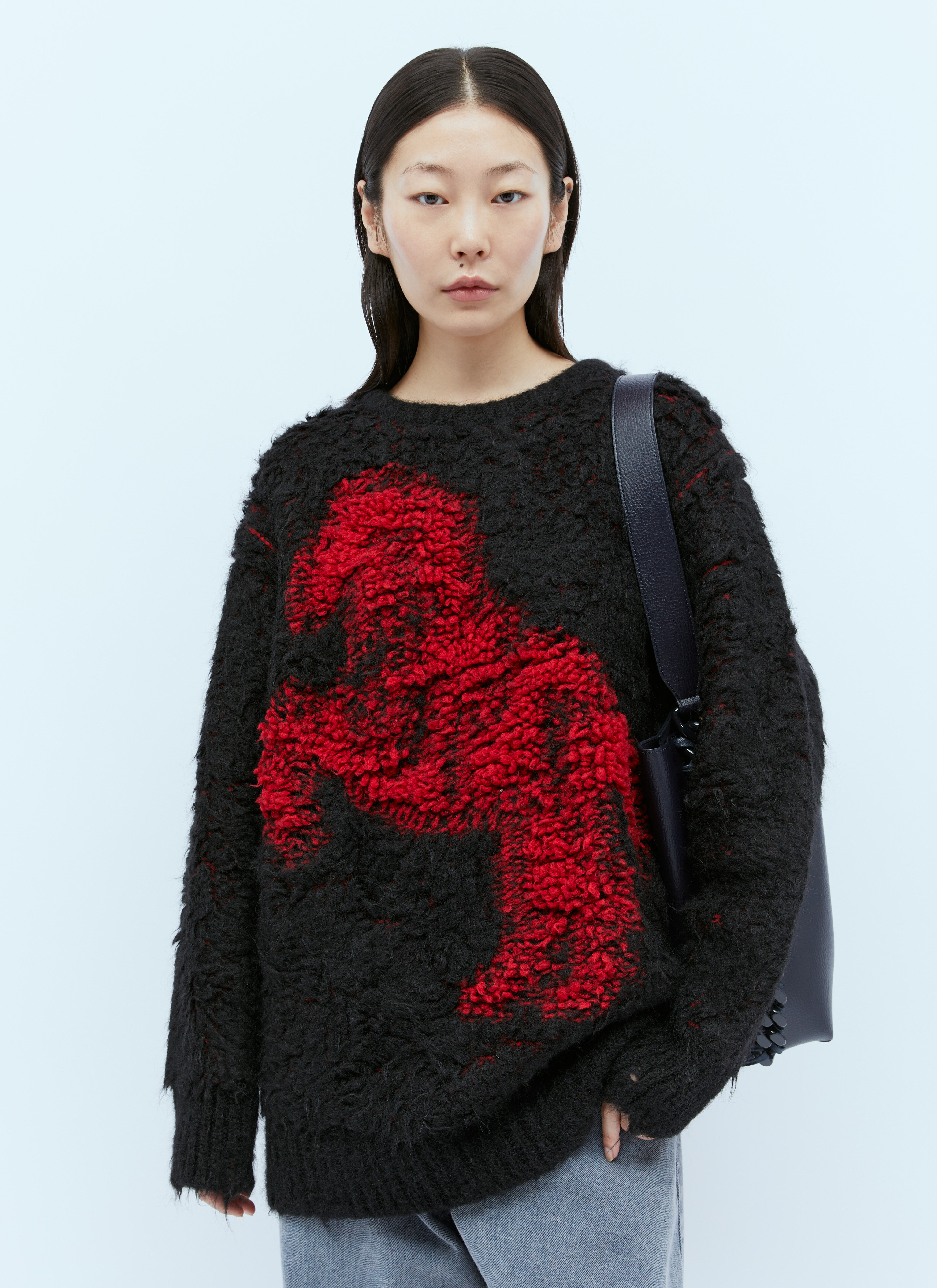 Stella McCartney Pixel Horse Jacquard Knit Sweater in Black | LN-CC®