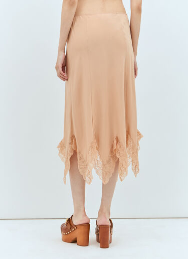 Chloé Lace-Trimmed Lingerie Skirt Beige chl0257008