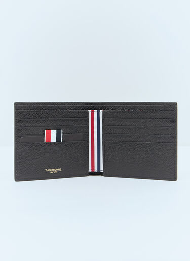 Thom Browne Cotton Canvas Leather Bi-Fold Wallet Black thb0156010