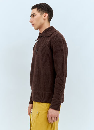 Dries Van Noten 무드라 폴로 스웨터 브라운 dvn0158024