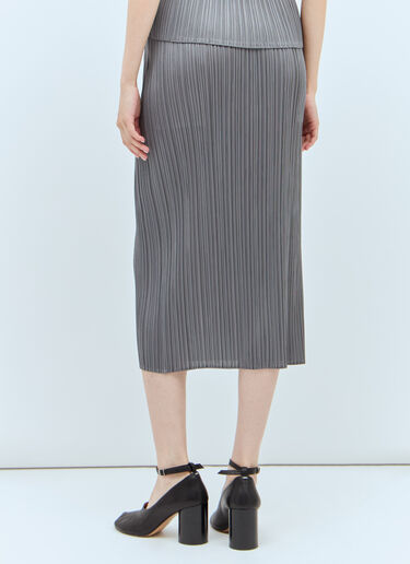 Pleats Please Issey Miyake Pleated Midi Skirt Grey plp0256013