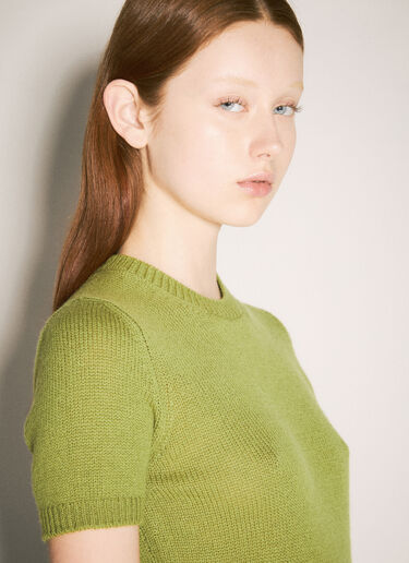 Prada Cashmere T-Shirt Green pra0258053