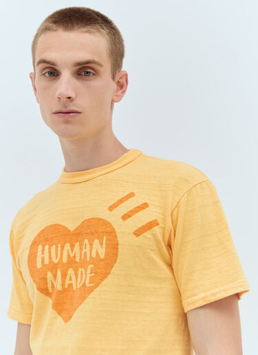 Human Made 로고 프린트 티셔츠 옐로우 hmd0156012