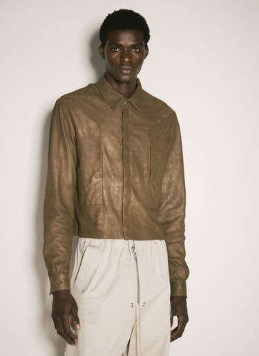 Rick Owens Alice Strobe Shirt Brown ric0157016