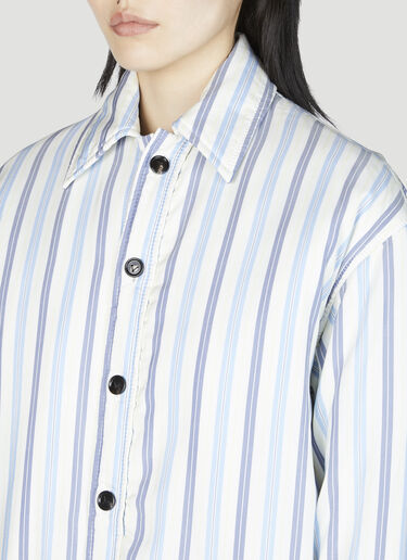 Bottega Veneta Silk Stripe Shirt Blue bov0255020