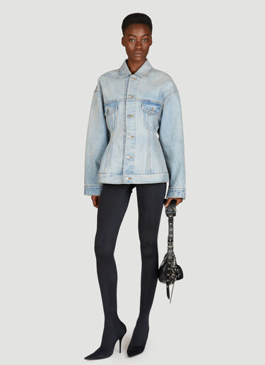 Balenciaga Hourglass Denim Jacket Blue bal0255013