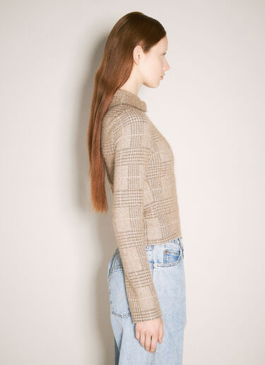 Our Legacy Hound Check Zip-Up Sweater Beige our0258019