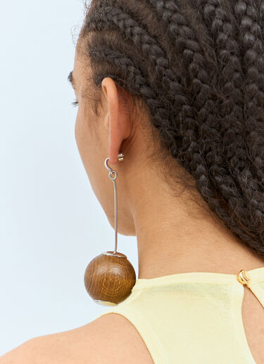 Jacquemus Les Grandes Boucles Nodo 耳环  棕 jac0258028