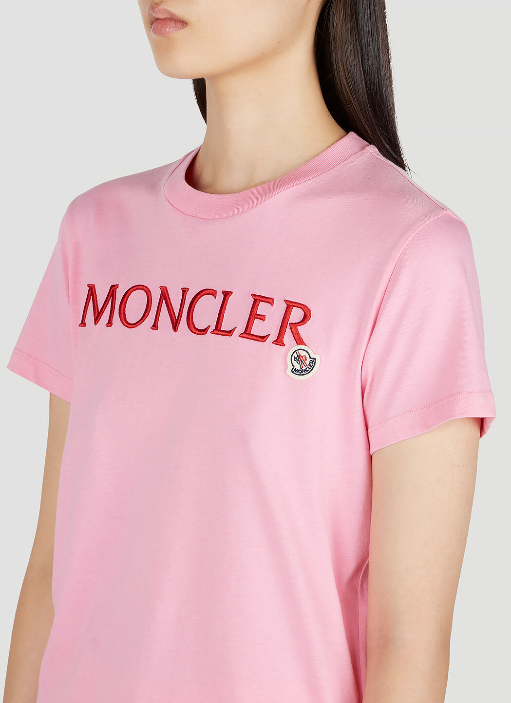 正規店舗にて購入致しましたモンクレール　Tシャツ　ピンク　ロゴ　サイドロゴ　シンプル
