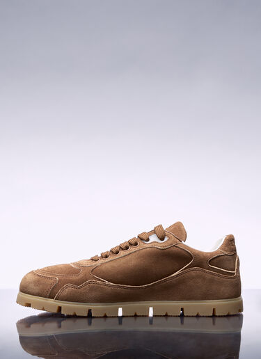 Prada Downtown Delavé Suede Sneakers Brown pra0258033