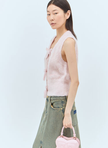 GANNI Mohair Tie String Vest Pink gan0257019