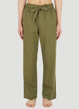 Tekla Drawstring Pyjama Pants Green tek0355014