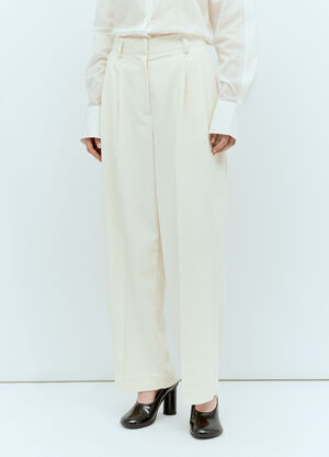 TOTEME Silk Cotton Cord Pants White tot0257033