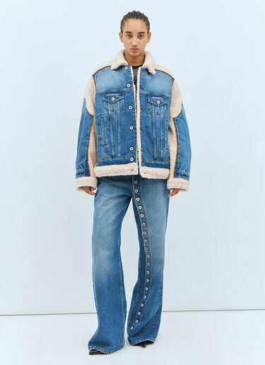 Jean Paul Gaultier Petit Grand Denim And Shearling Jacket Blue jpg0258011