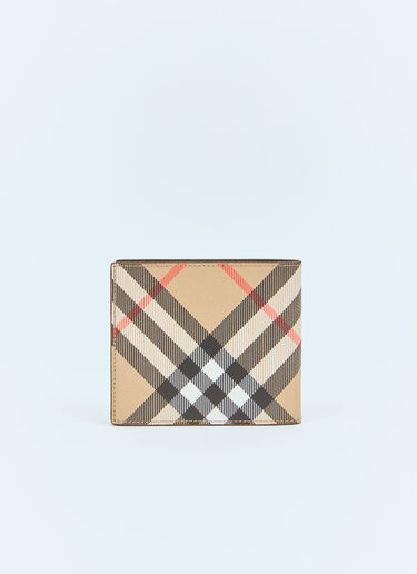 Burberry Check Bi-Fold Wallet Beige bur0157048