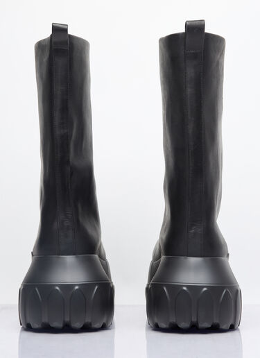 Rick Owens Knee High Oblique Mega Tractor Boots Black ric0157029