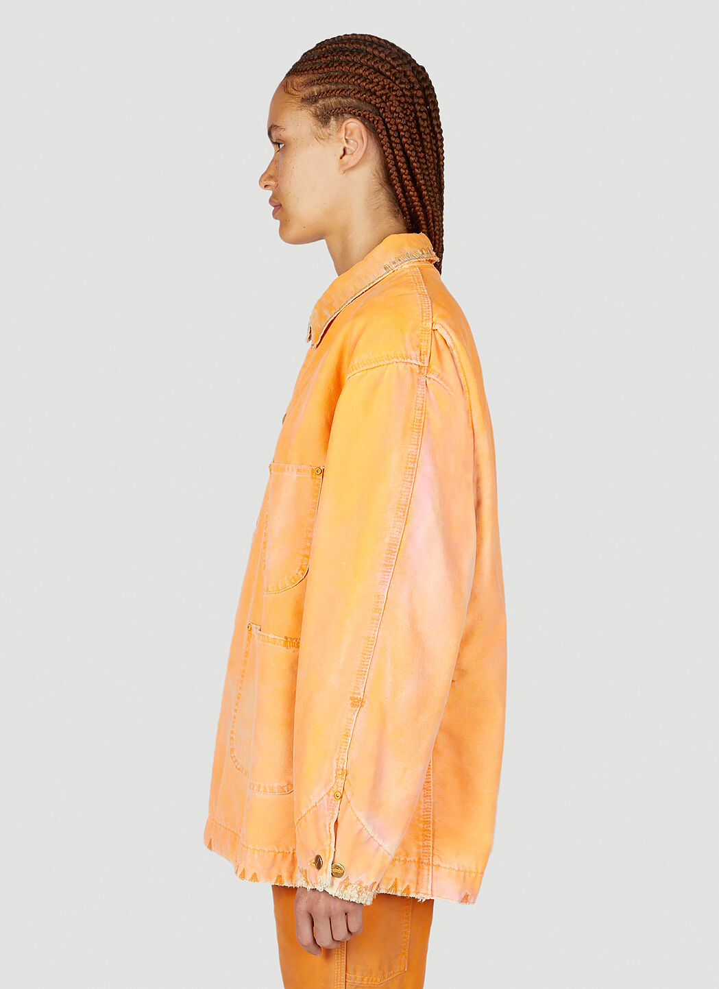 NOTSONORMAL Washed Chore Jacket in Orange | LN-CC®