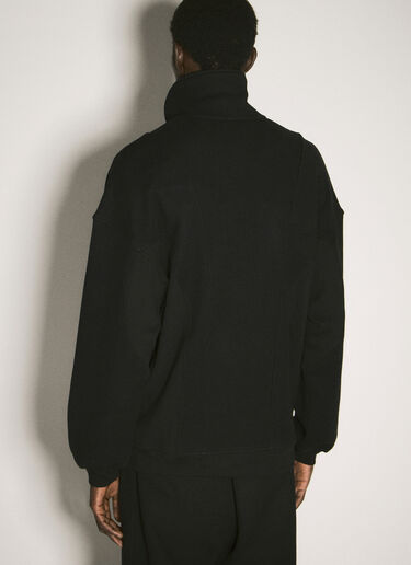 Saint Laurent 徽标刺绣半拉链运动衫 黑色 sla0156019