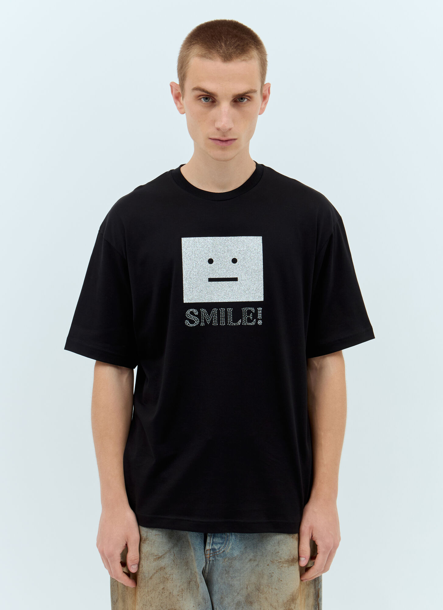 Shop Acne Studios Face Logo T-shirt In Black