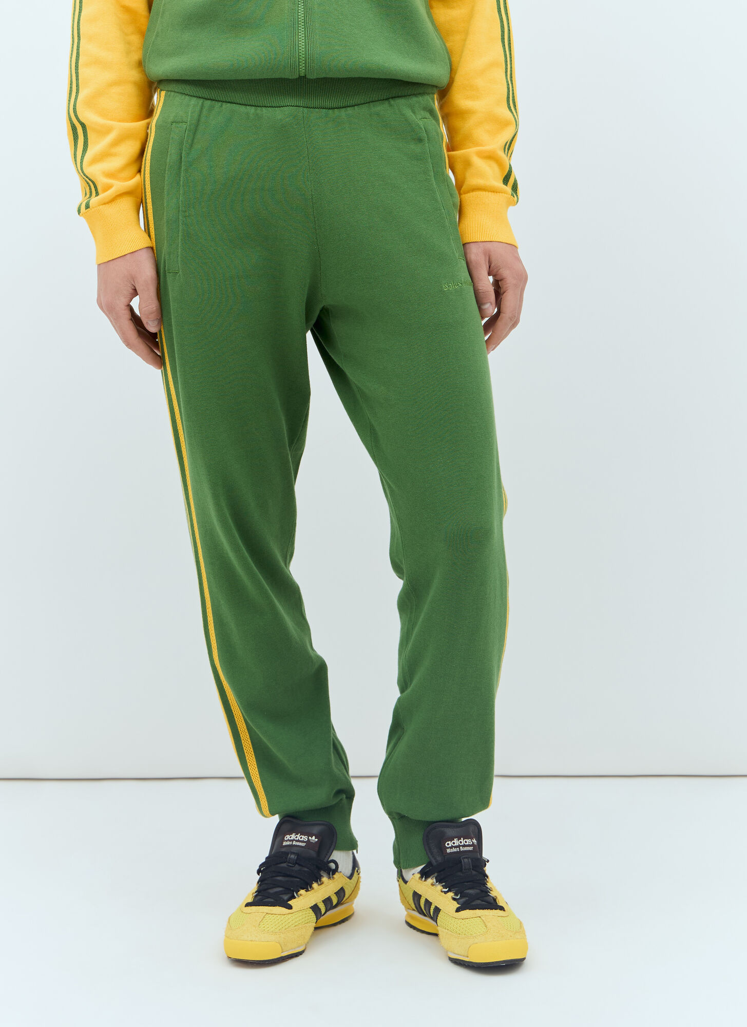 Shop Adidas Originals Knit Track Pants In Green