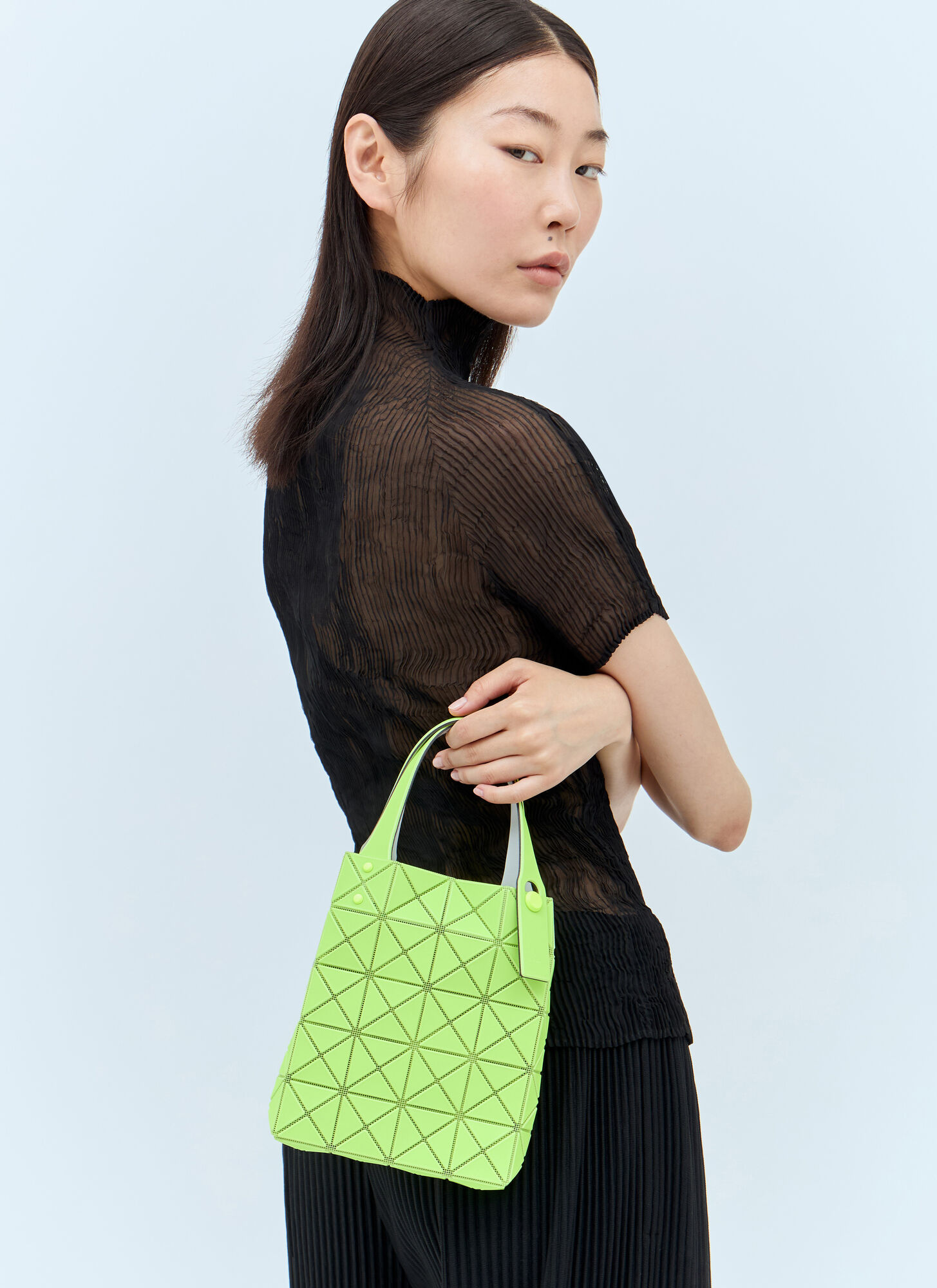 Shop Bao Bao Issey Miyake Prism Plus Mini Tote Bag In Green