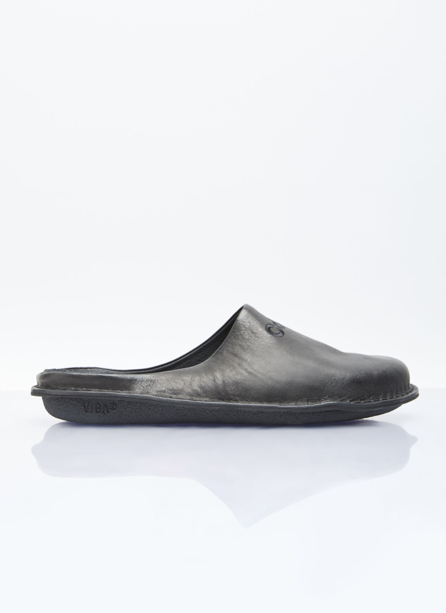 Shop Comme Des Garçons Homme X Vibae Leather Slip-on Shoes In Black