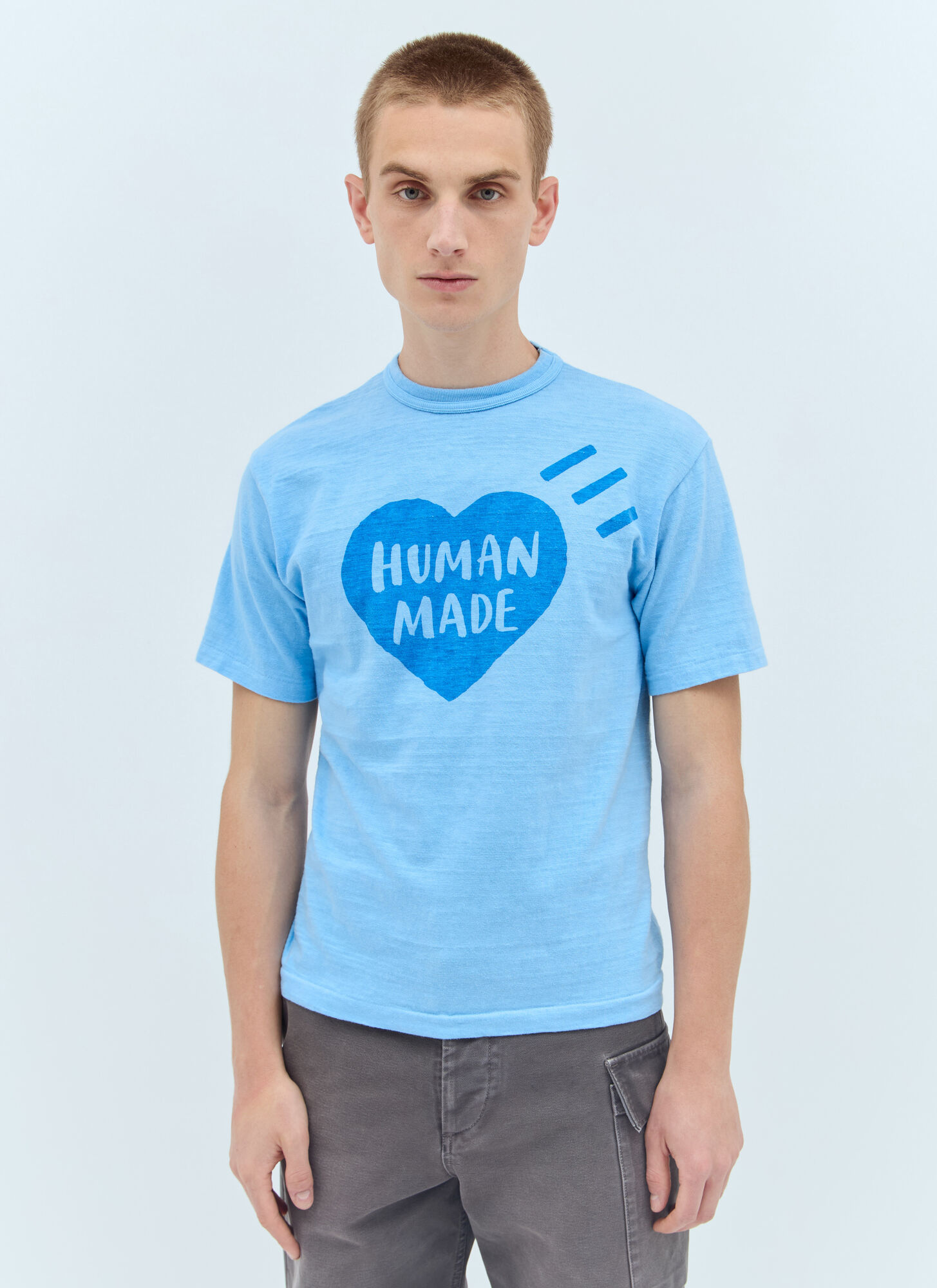 Shop Human Made Logo Print T-shirt In Blue