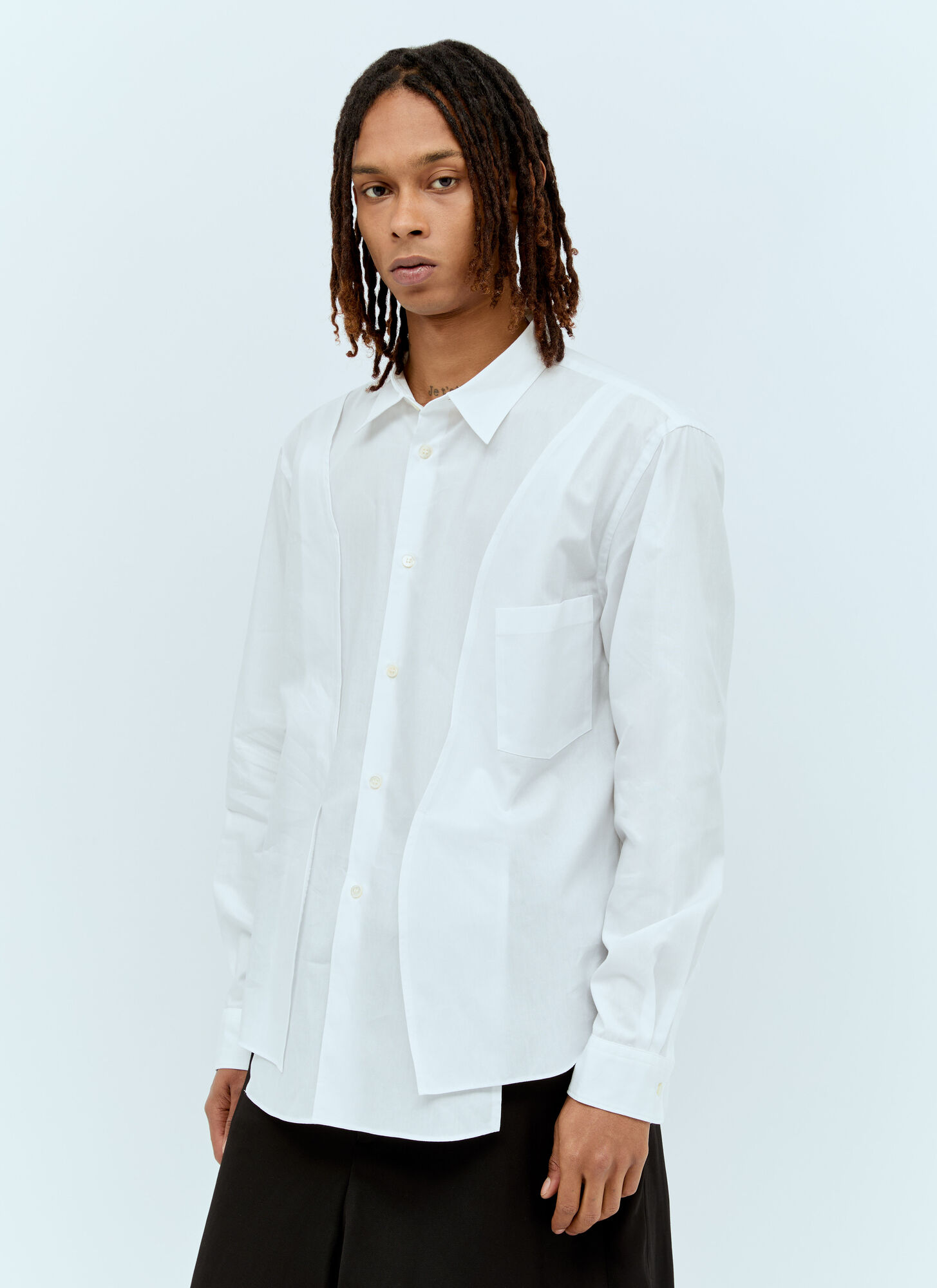 Shop Comme Des Garçons Homme Deux Curve Panel Shirt In White