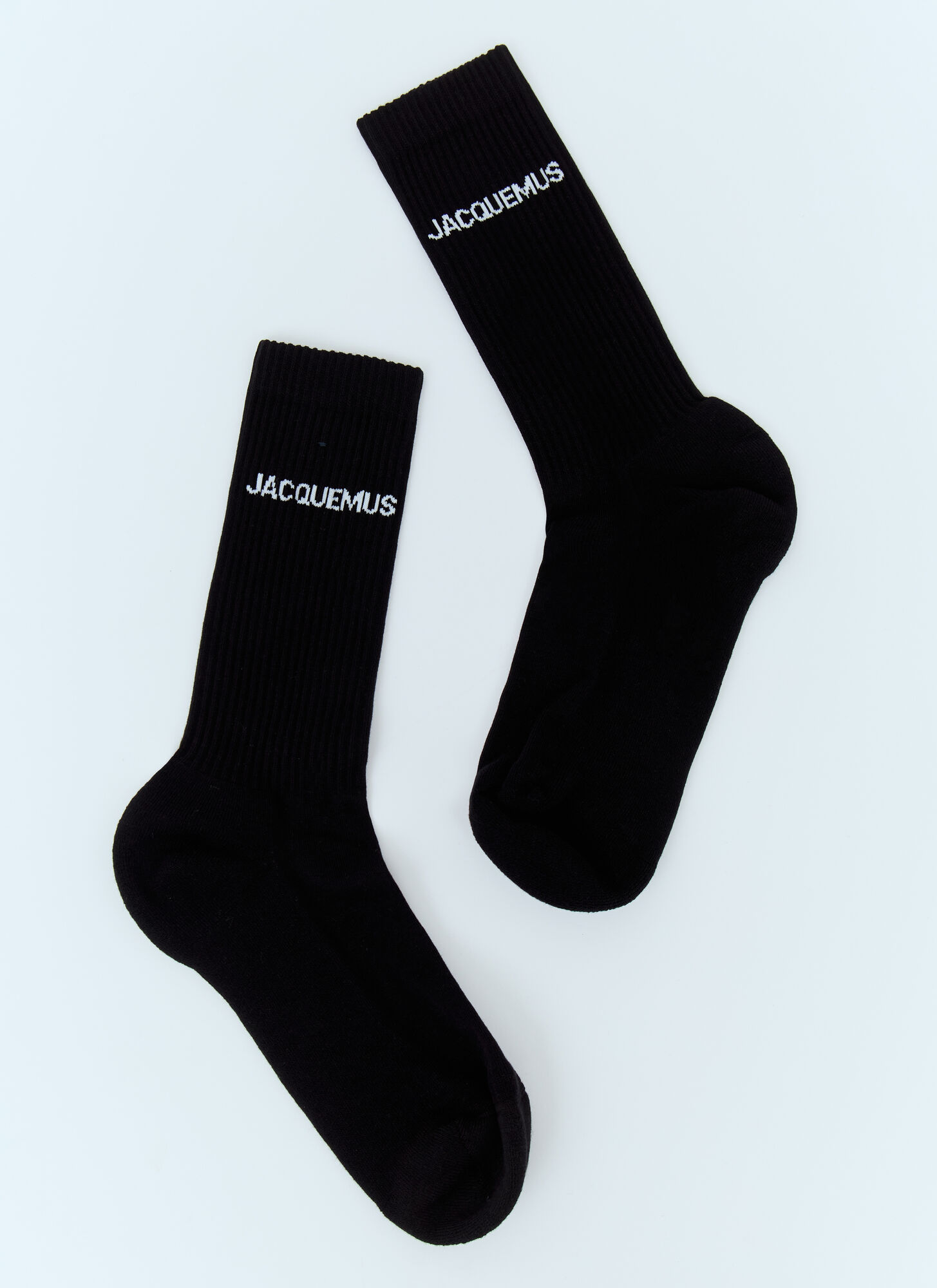 Shop Jacquemus Les Chaussettes Logo Socks In Black
