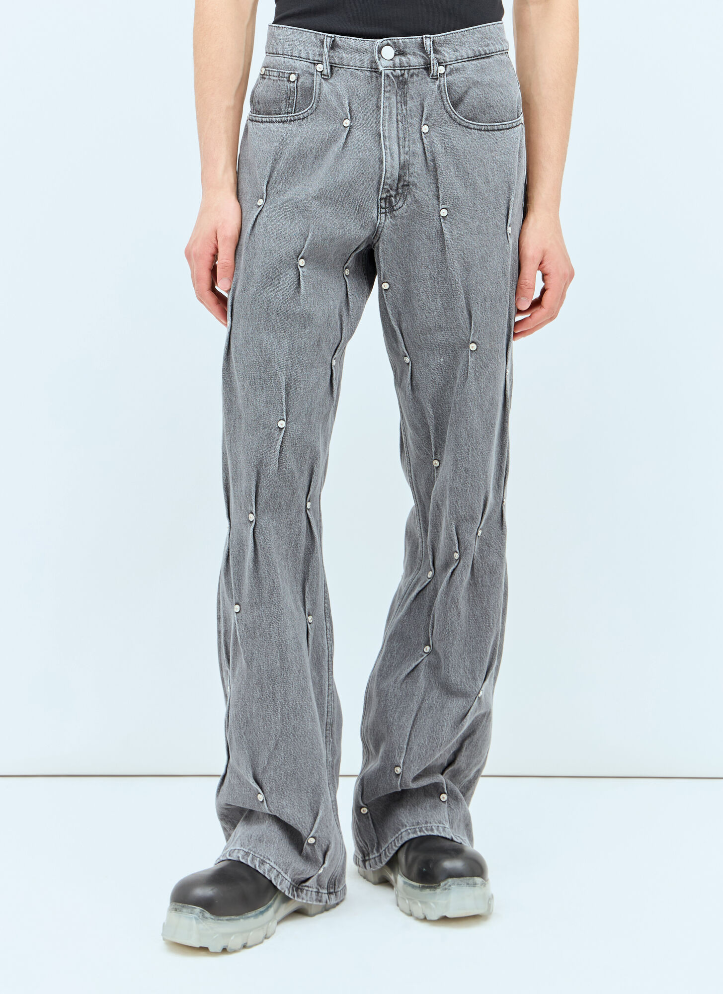Kusikohc Multi Rivet Jeans In Grey