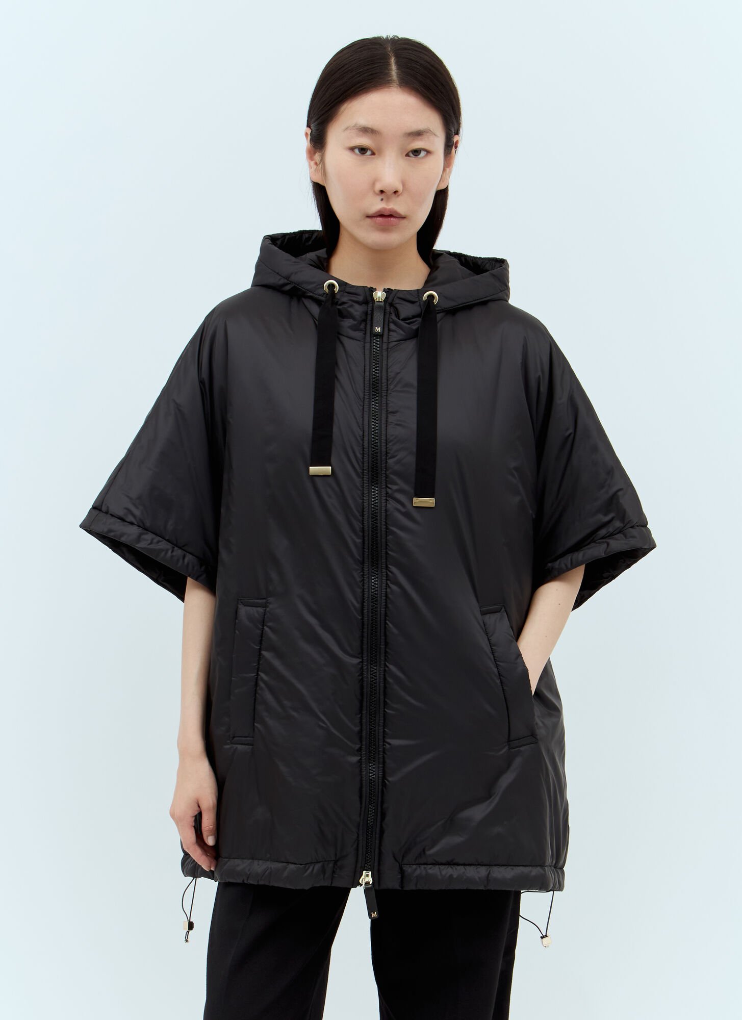 Shop Max Mara Water-resistant Hooded Jacket In Black