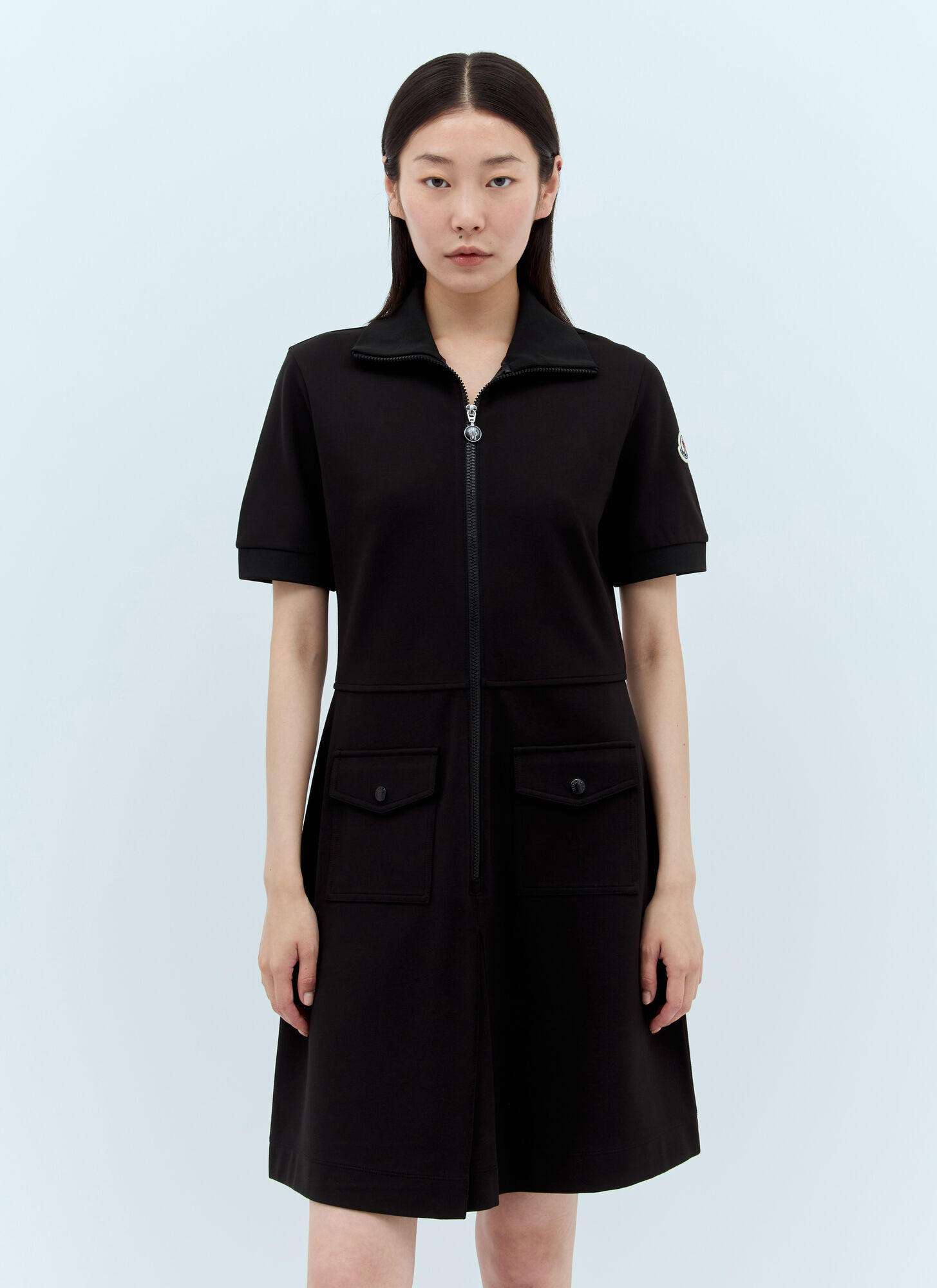 Moncler Polo Mini Dress In Black
