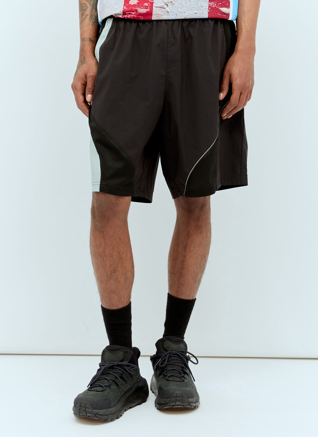 Shop Perks And Mini Panelled Flight Shorts In Black