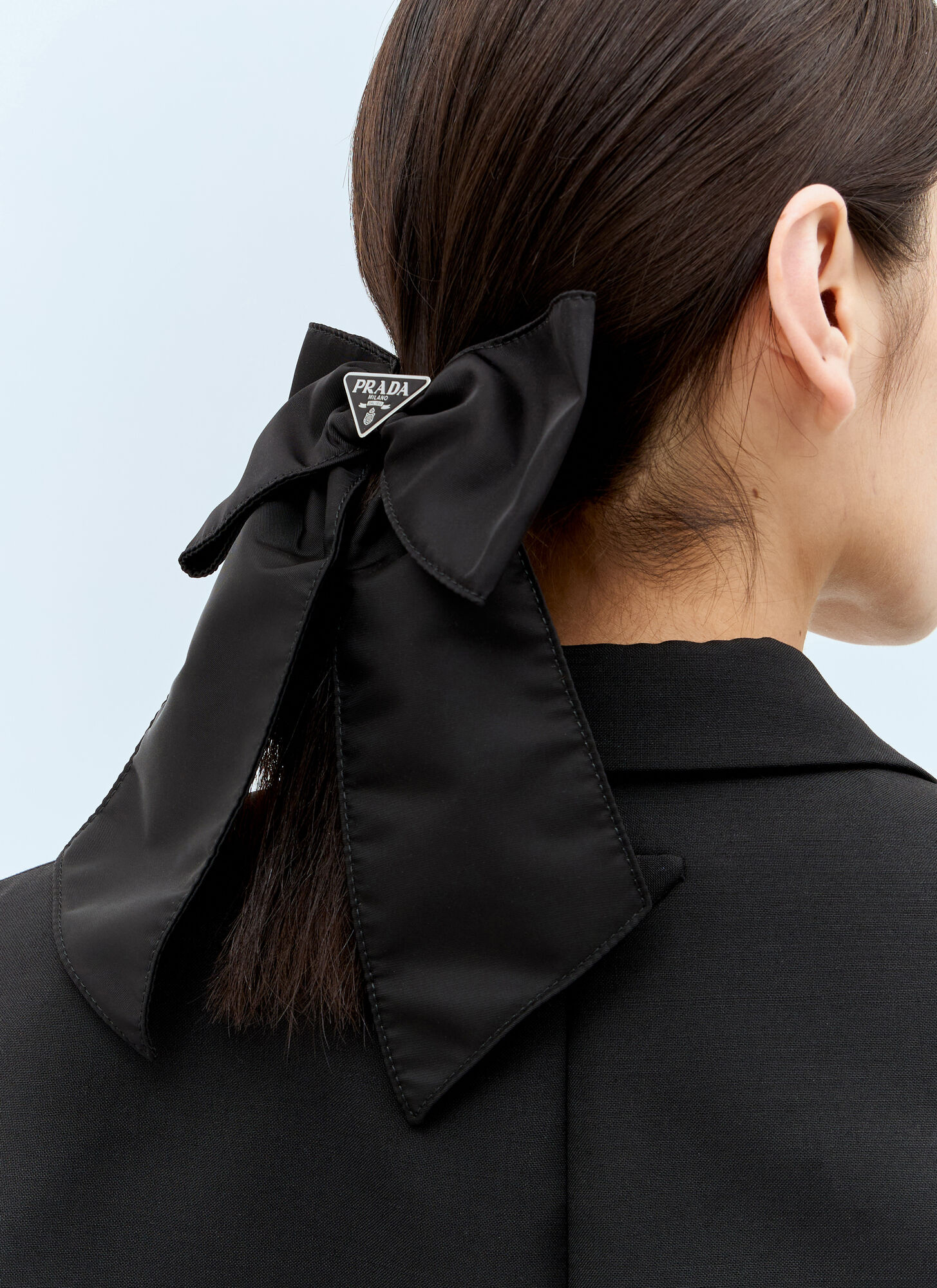 Shop Prada Re-nylon Hair Clip In Black