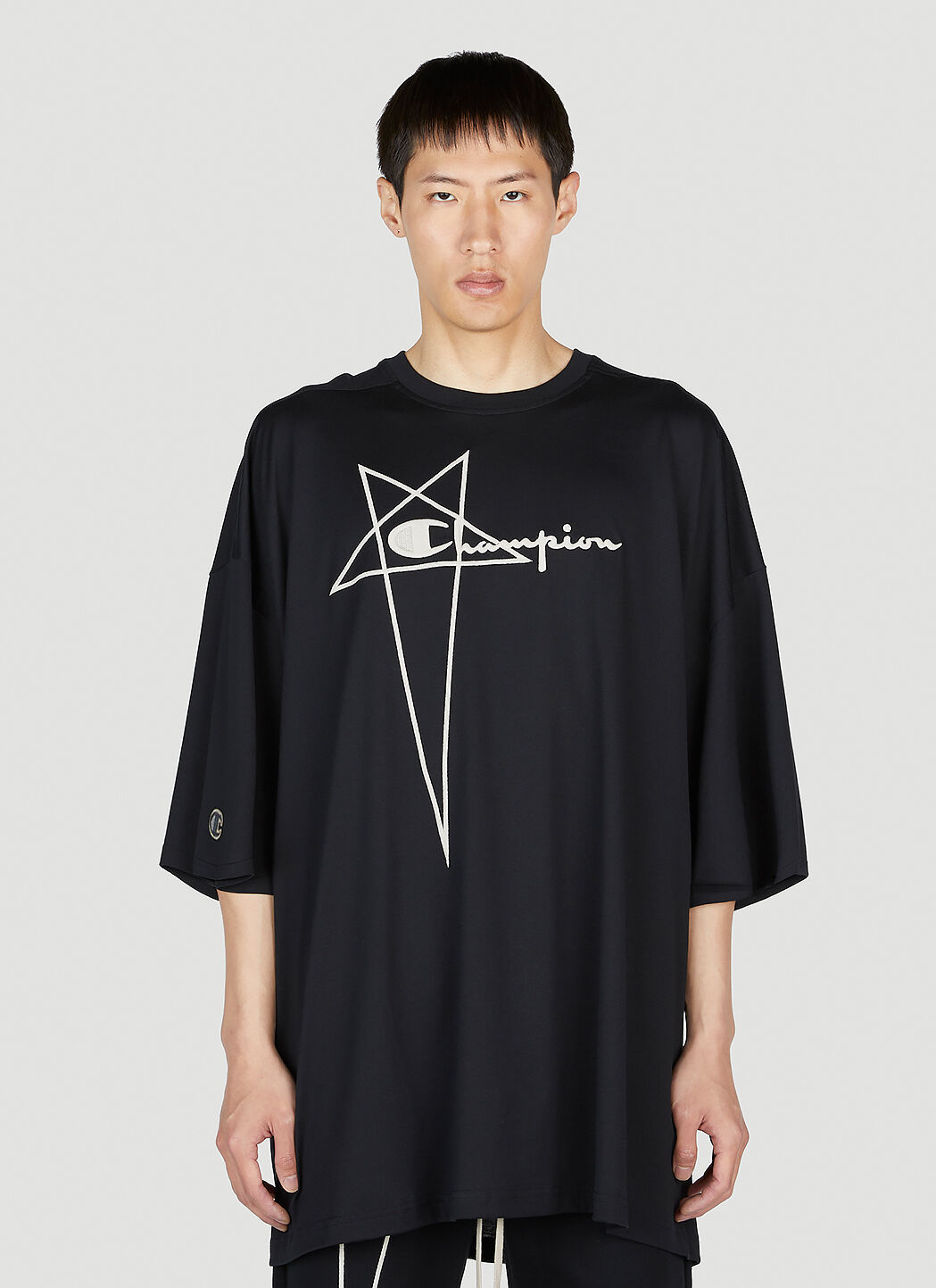 Rick Owens X Champion Tommy T-shirt Tshirt In Black | ModeSens