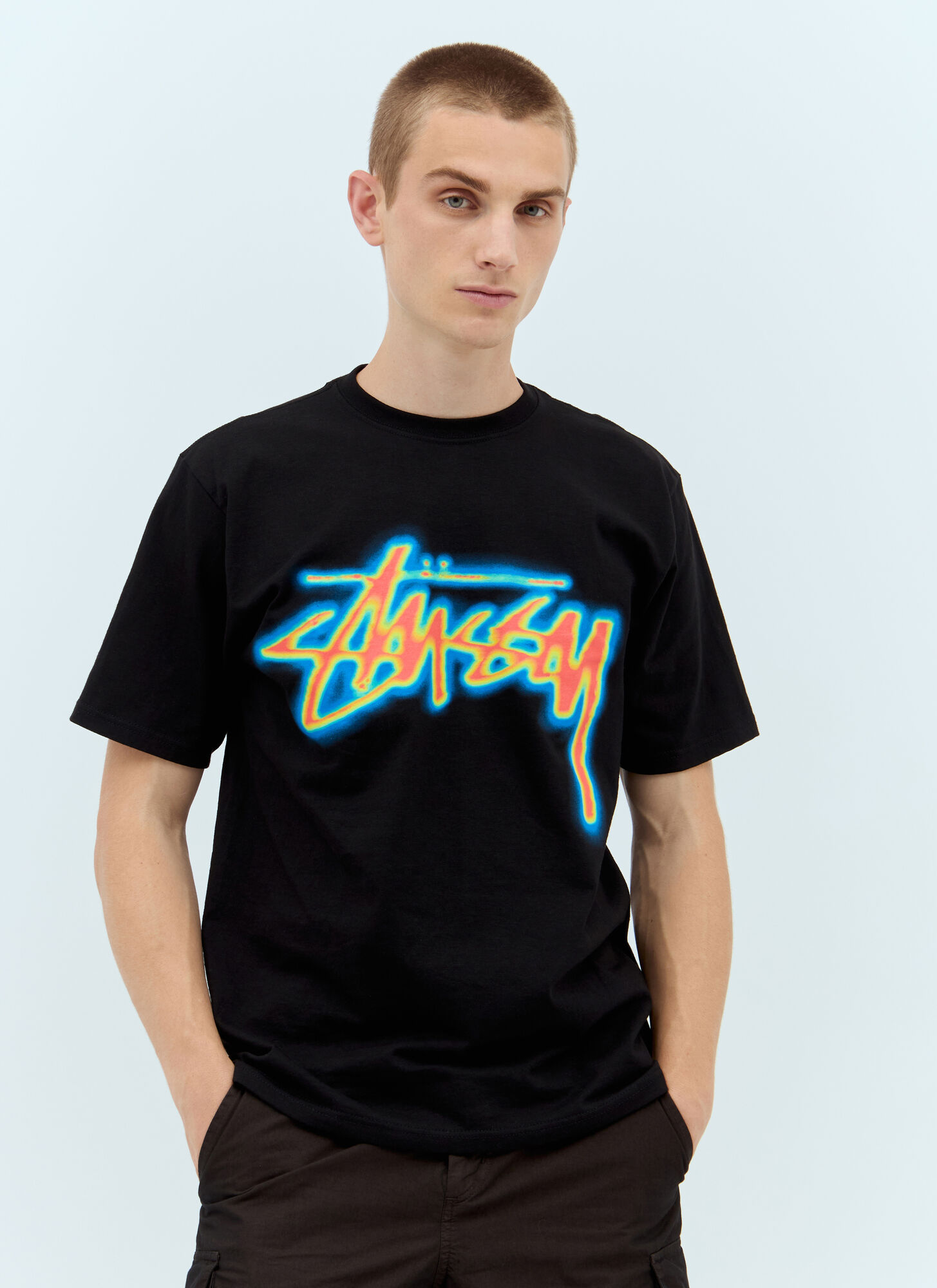 Stussy Thermal Stock T-shirt In Black
