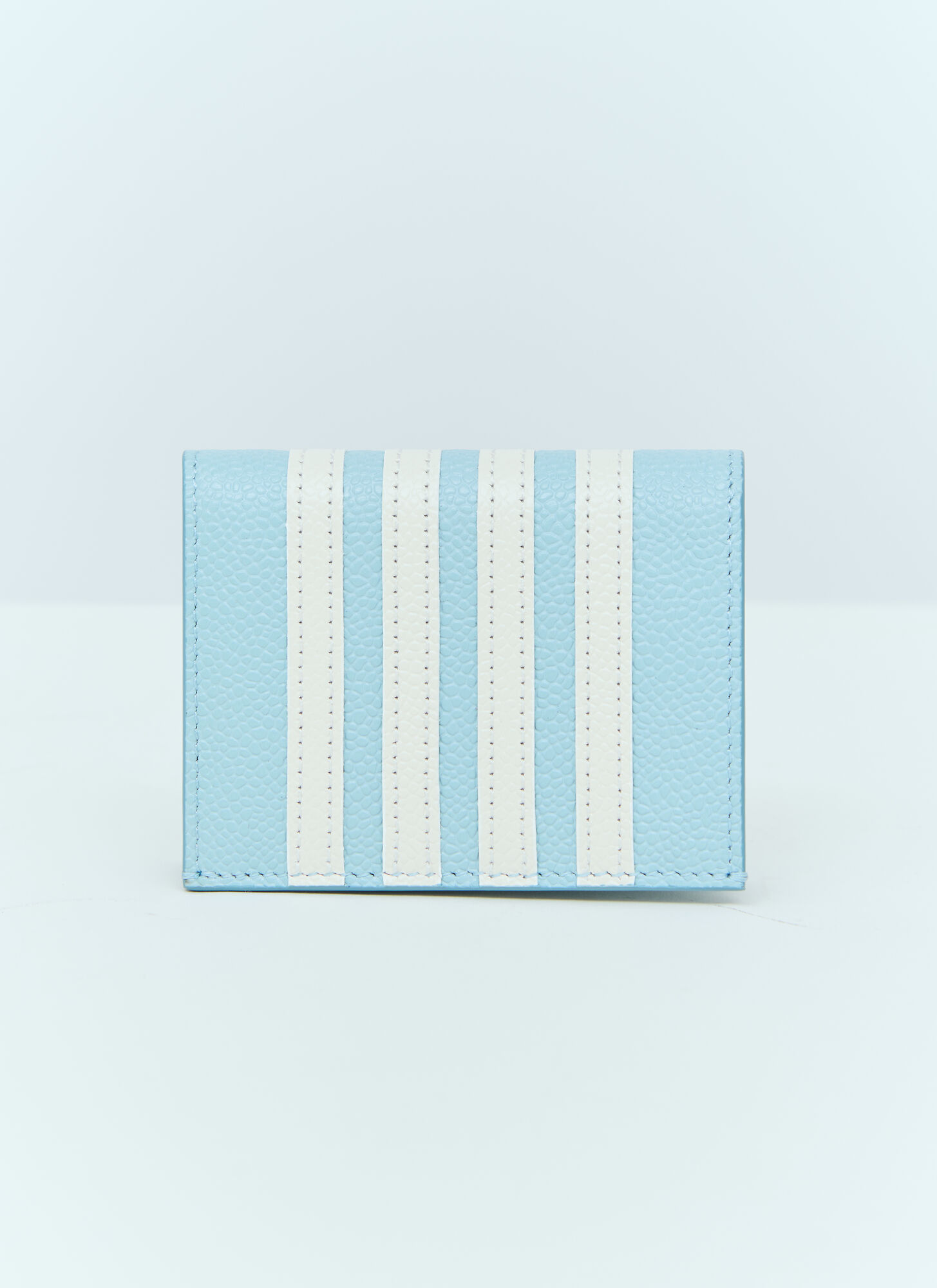 Shop Thom Browne Four-bar Bi-fold Cardholder In Blue