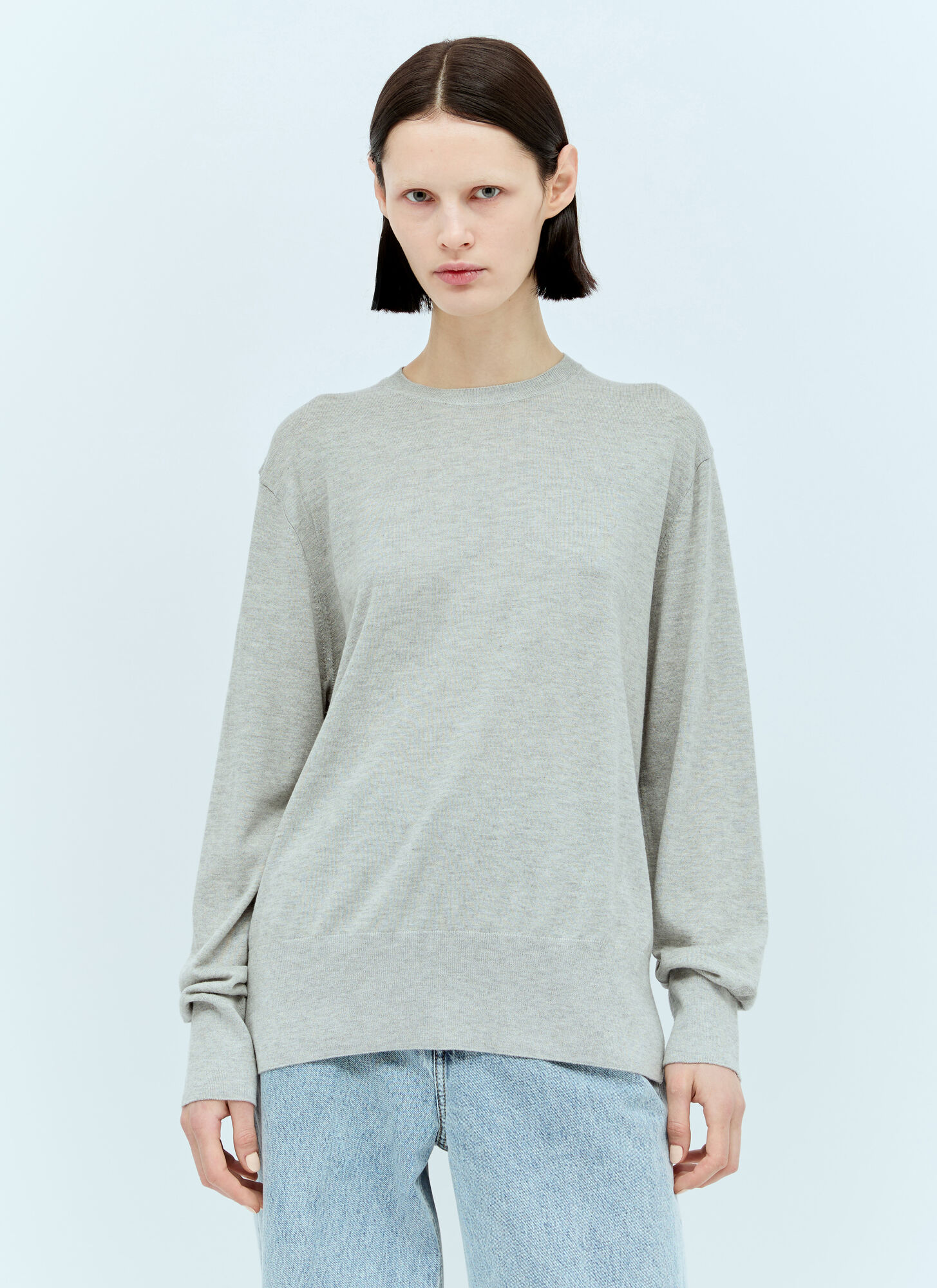 Shop Totême Sik Cashmere Knit Sweater In Grey