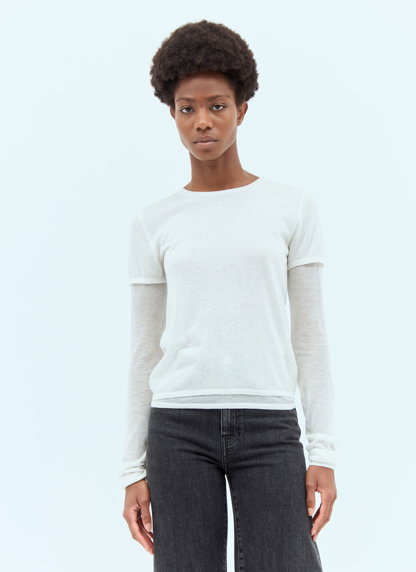 Shop Totême Layered Knit T-shirt In White
